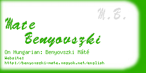 mate benyovszki business card