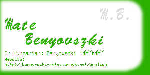 mate benyovszki business card